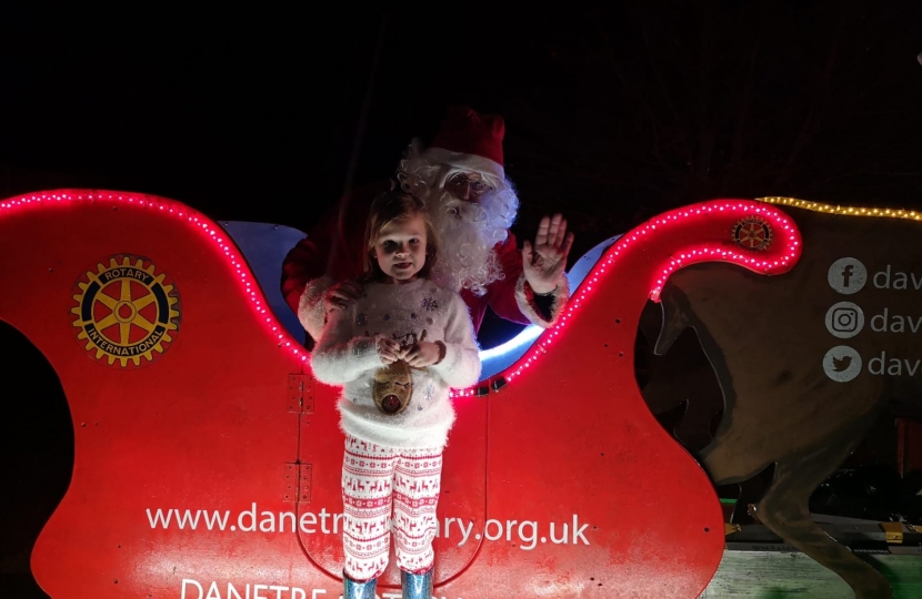 Santa visiting on his sleigh